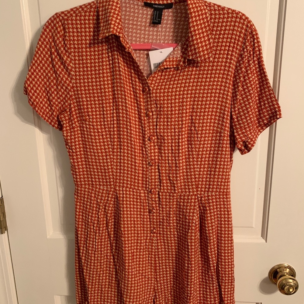 Houndstooth pattern romper